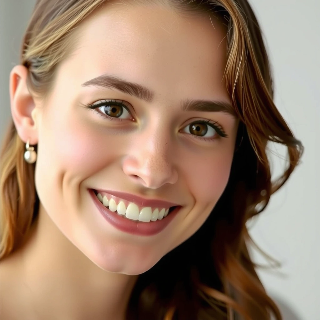 Retrato de cliente satisfecho, mujer joven